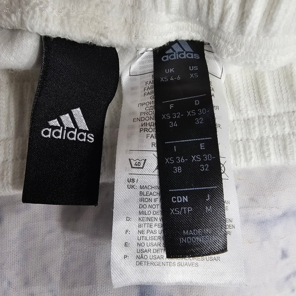 Adidas Joggers Women XS Off-White Ribbed Knit Elastic Waist Sweatpants Sporty - Picture 8 of 14